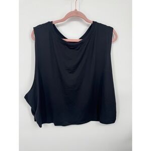 NWT Fabletics Dry Flex Cropped Twist Tank Top Womens 2XL Black Sleeveless Sports